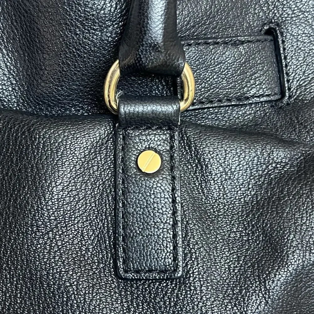 Michael Kors Black Leather Hamilton Moderne Large Satchel Bag Shoulder Tote